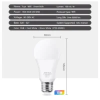 kf S380cd1041b2e4b98a713334bd5f6e31dd 15W WiFi Smart Led Light Bulb E27 LED RGBCW Smart Bulb Voice Control Via Google Home