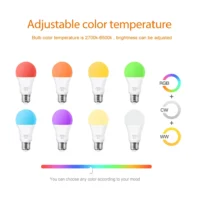 kf S56eaa612f59e4741a15bdcd35c0fc57eY Tuya Wifi E27 Led Lamp RGB CW WW Led Light Bulb Alexa Smart Bulb Compatible With