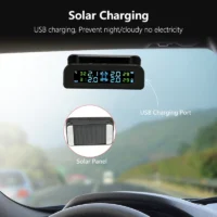 TPMS Car Tire Pressure Alarm Monitor System Automatic Brightness Control Wireless Solar Power 4 Sensors Decoration Accessories - Image 3