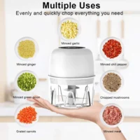 Electric Food Chopper Mini Garlic Chopper USB Meat Grinder Electric Vegetable Crusher Garlic Masher Machine for Kitchen Gadgets - Image 2