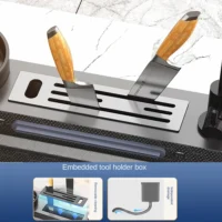 Waterfall Kitchen Sink Digital Display Single Bowl Kitchen Sinks Multifunctional Mordern Smart Sinks with Two Waterfall - Image 5