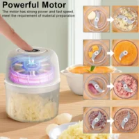 Electric Food Chopper Mini Garlic Chopper USB Meat Grinder Electric Vegetable Crusher Garlic Masher Machine for Kitchen Gadgets - Image 3
