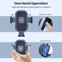 TOPK Car Phone Holder Air Vent Car Mount [Big Phone & Thick Cases] Hands Free Cell Phone Automobile Clamp Cradles for All Phones - Image 3