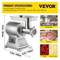 kf Secaccedd5f6b4e3fa84d288c4970cf10J VEVOR 122 Kg H 250 KG H Electric Meat Mincer Chopper Heavy Duty Food Processors Kitchen