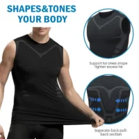 Men's Ionic Shaping Vest Ice-Silk Slimming Vest Body Shaper Compression T-Shirts Tank Top Tummy Control Quick-dry Fitness Shirts - Image 5