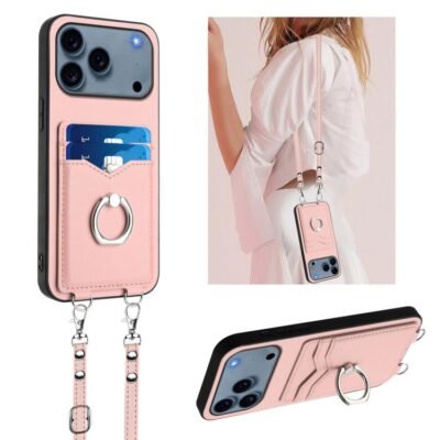 R20 Crossbody Rope Ring Card Holder Phone Case
