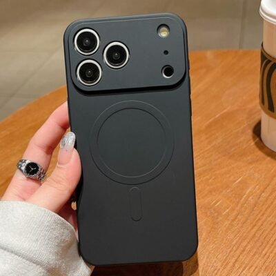 Solid Color Liquid Silicone MagSafe Magnetic Phone Case