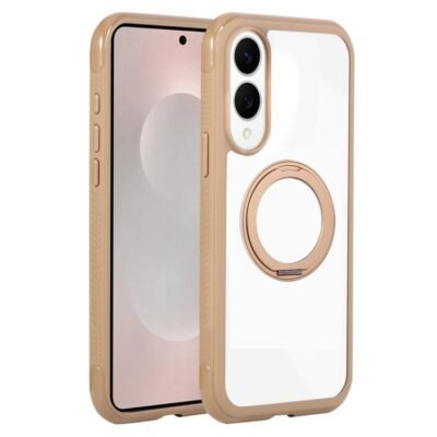 Solid Color Edge Transparency Rotation Holder MagSafe Phone Case