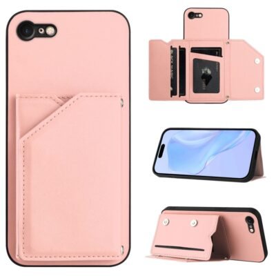 Skin Feel Four Card Slots Phone Case with Wrist Strap