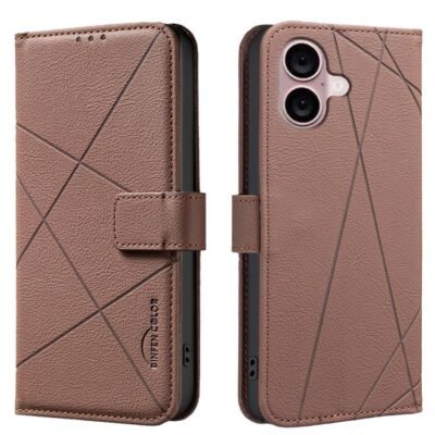 Geometric Pattern RFID Leather Phone Case